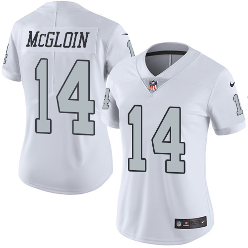 Women's Elite Matt McGloin Nike Jersey White - #14 Rush NFL Oakland Raiders